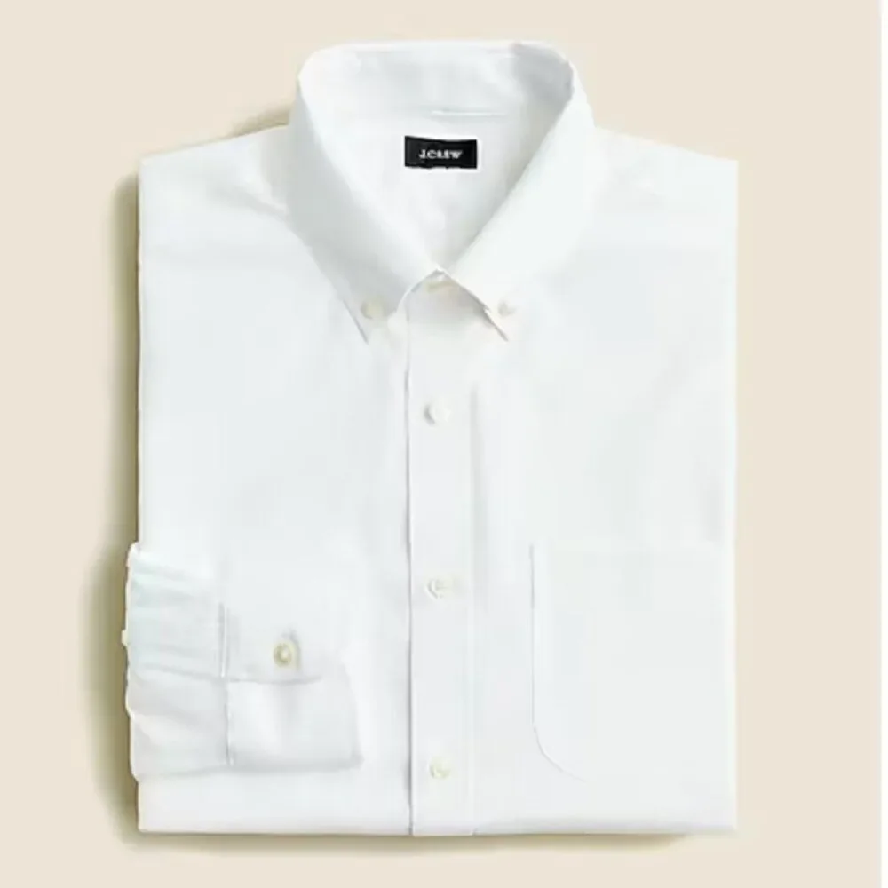j. crew bg664 White Slim Bowery wrinkle-free dress shirt buttondown collar Small